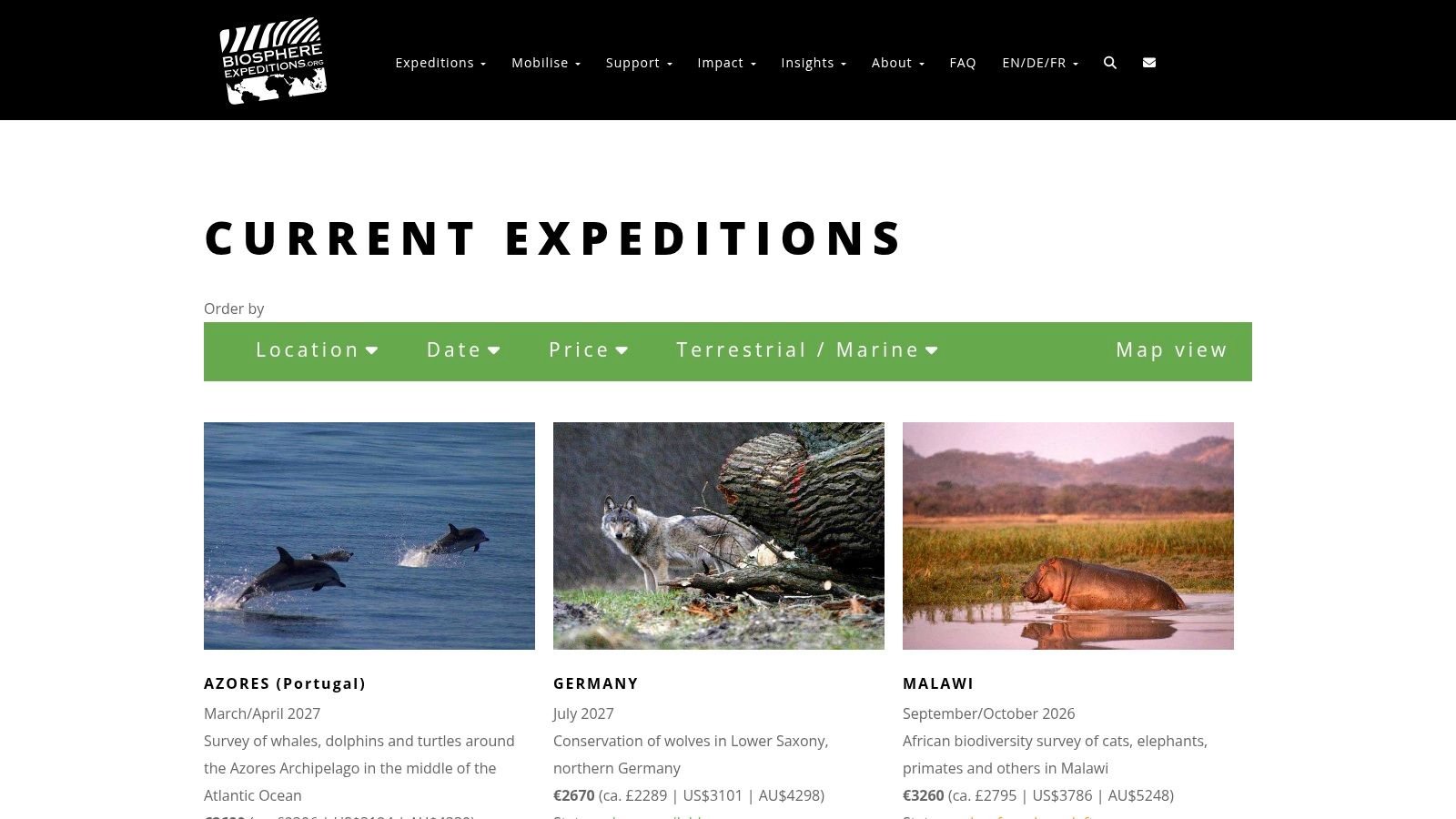 Biosphere Expeditions Conservation Expeditions