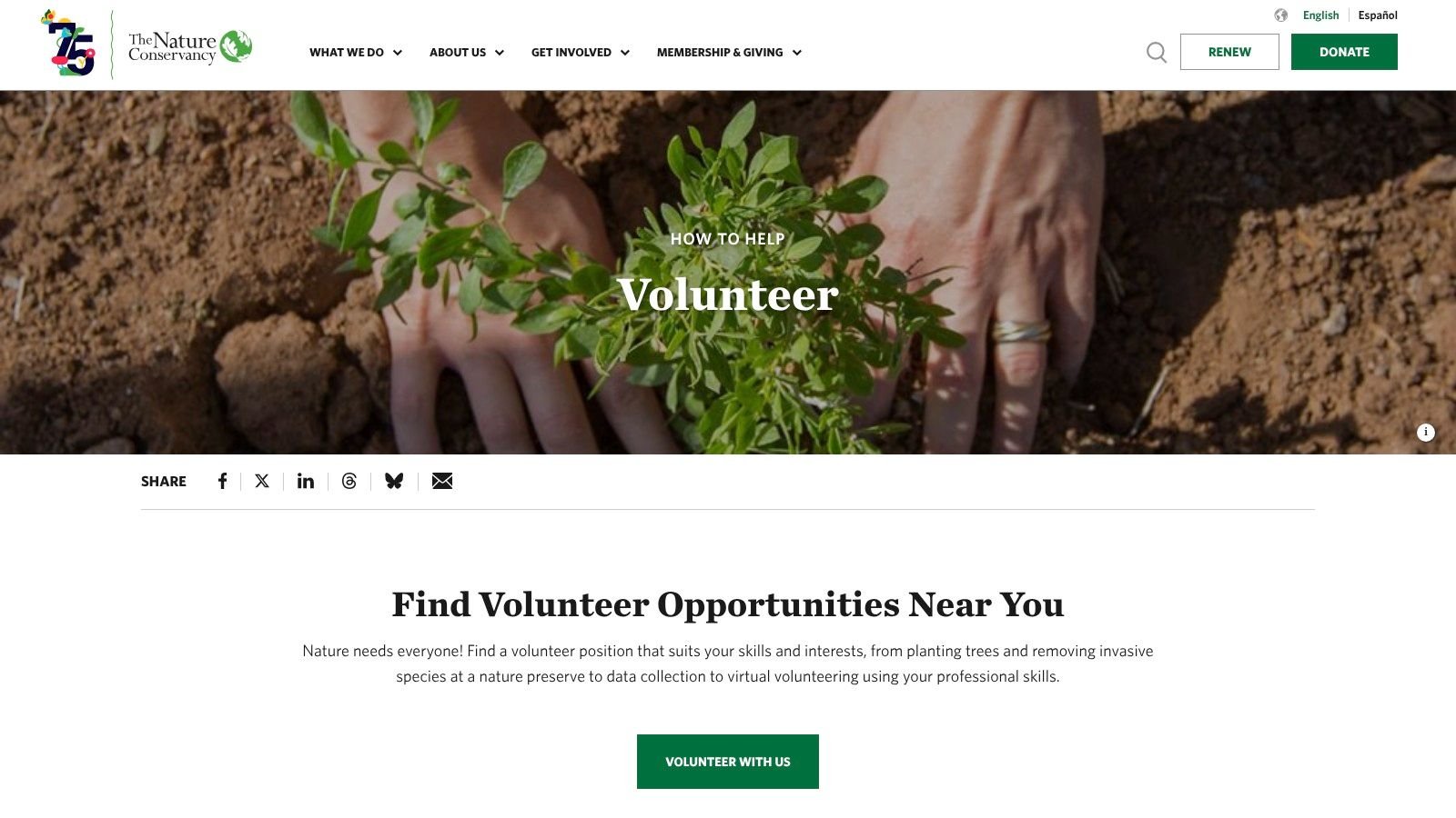 The Nature Conservancy Volunteer Workdays and Stewardship