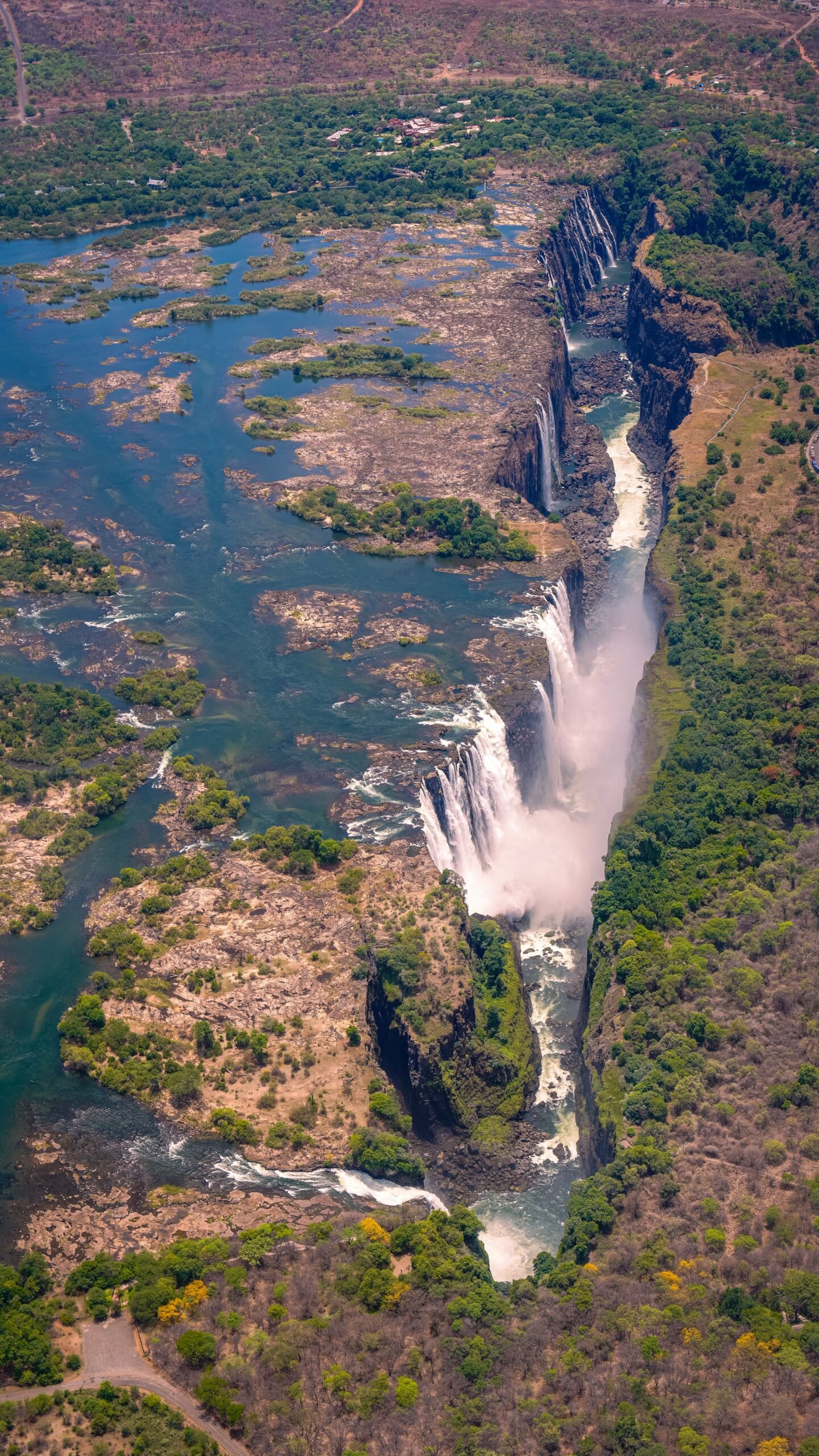 The Zambezi River flowing near Victoria Falls