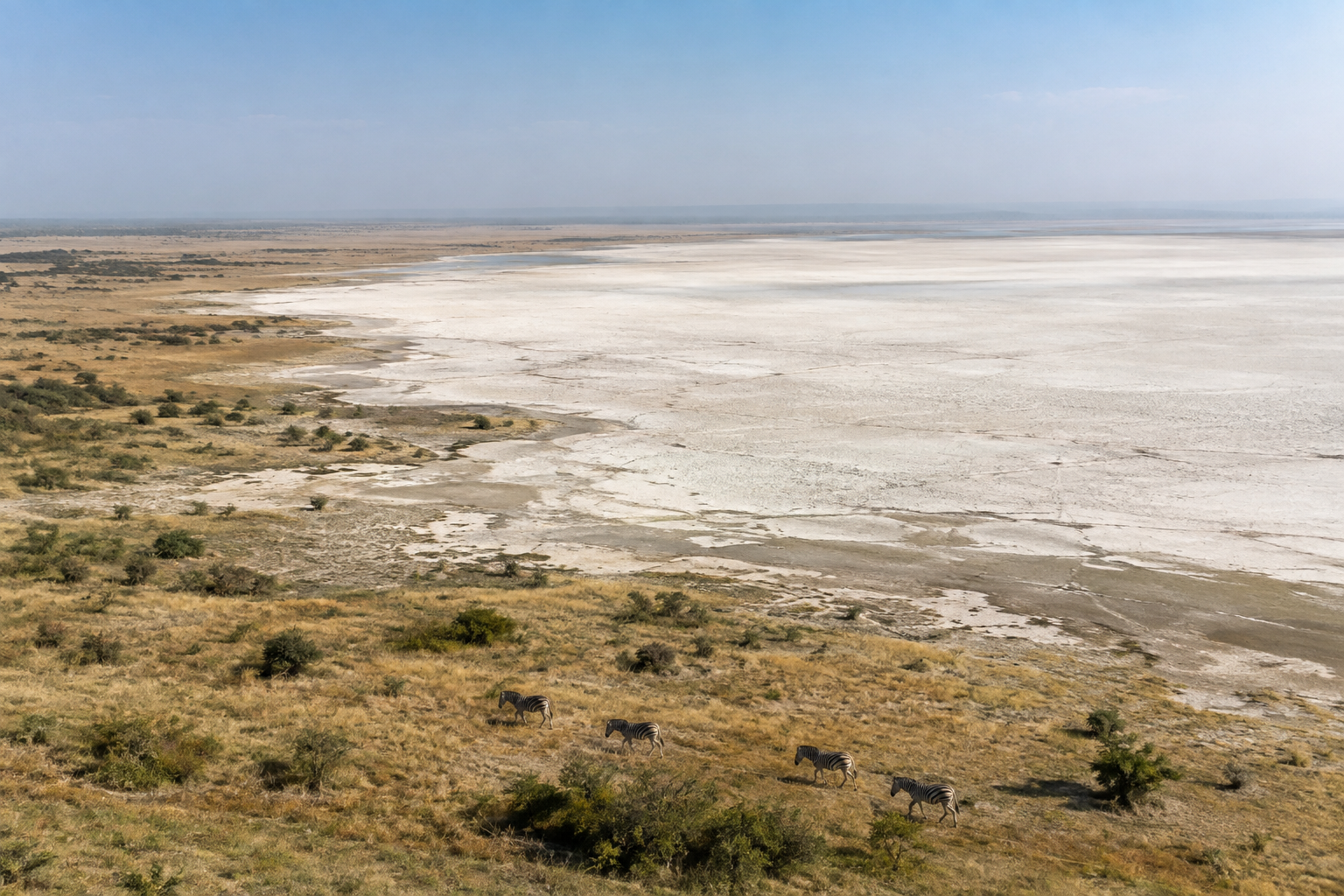 The Etosha Pan and open plains in Namibia