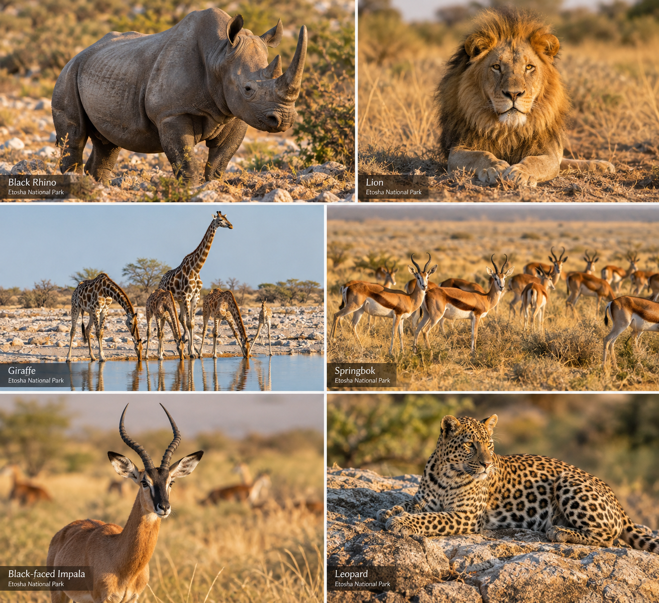 Wildlife you can see on an Etosha National Park safar